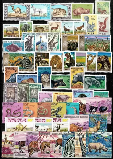 Fauna stamps year 1960/ 1990 - African wild animals collection