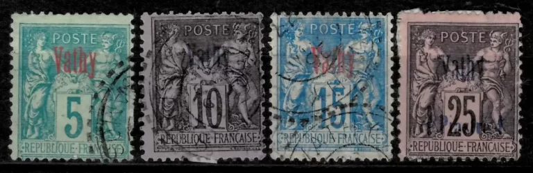 France office Port Vathy year 1893 stamps postage stamps