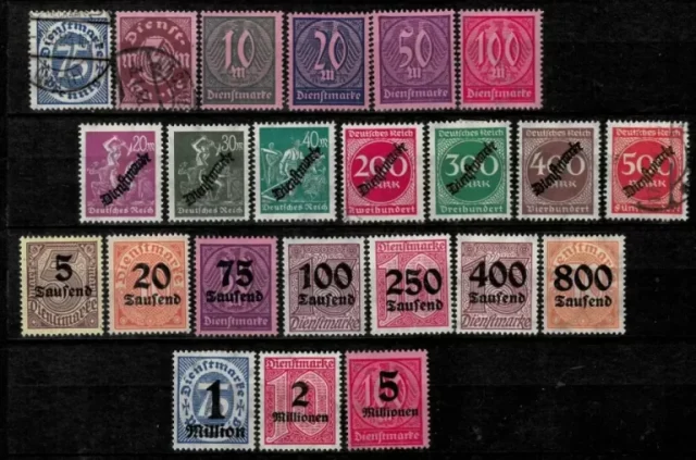 German Reich year 1921 /23 Dienstmarke postage stamps