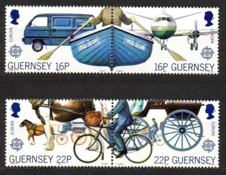 Guernsey year 1988 Transport / Europa Cept stamps