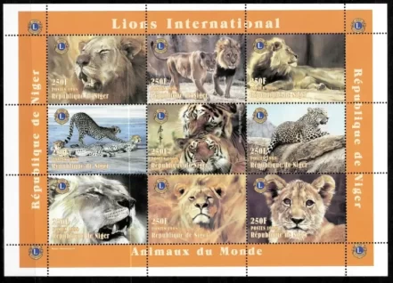 Niger 1998 WWF - Fauna Big cats Lions stamps