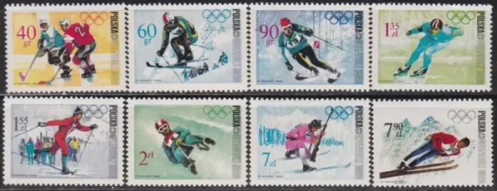 Poland 1968 stamps Grenoble Winter Olympics