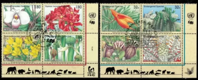 UN Vienna Austria year 1996 stamps Orchids Flowers Used set