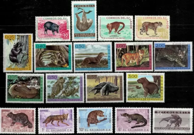 Venezuela, Salvador, Ecuador year 1960/70 Wild Animals stamps