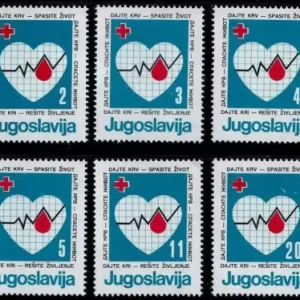 Yugoslavia 1986 stamps Red Cross - Blood donate, complete set