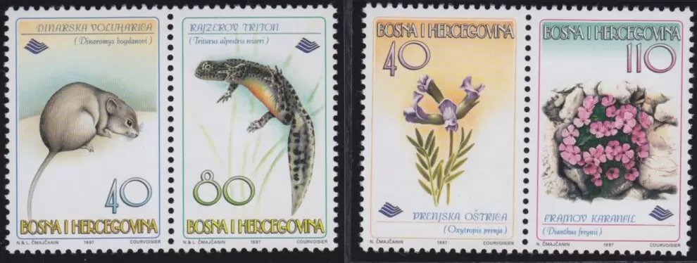 Bosnia year 1997 stamps Fauna and Flora set