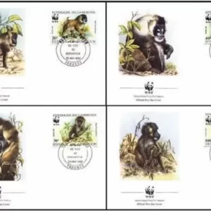 Cameroon 1988 WWF – Fauna Monkeys FDC stamps