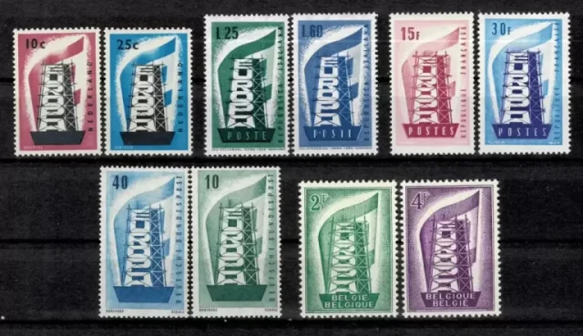 Germany/Belgium/France/Netherlands/Italy year 1956 EUROPA stamps