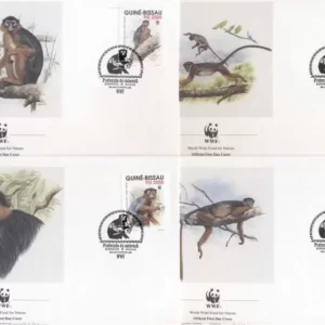 Guinea Bissau 1992 WWF – Fauna Monkeys stamps FDC