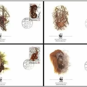 Indonesia 1989 WWF stamps FDC – Fauna Monkeys