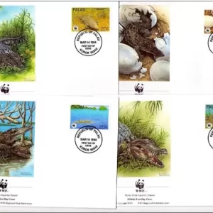 Palau 1994 WWF Fauna / Crocodiles FDC set