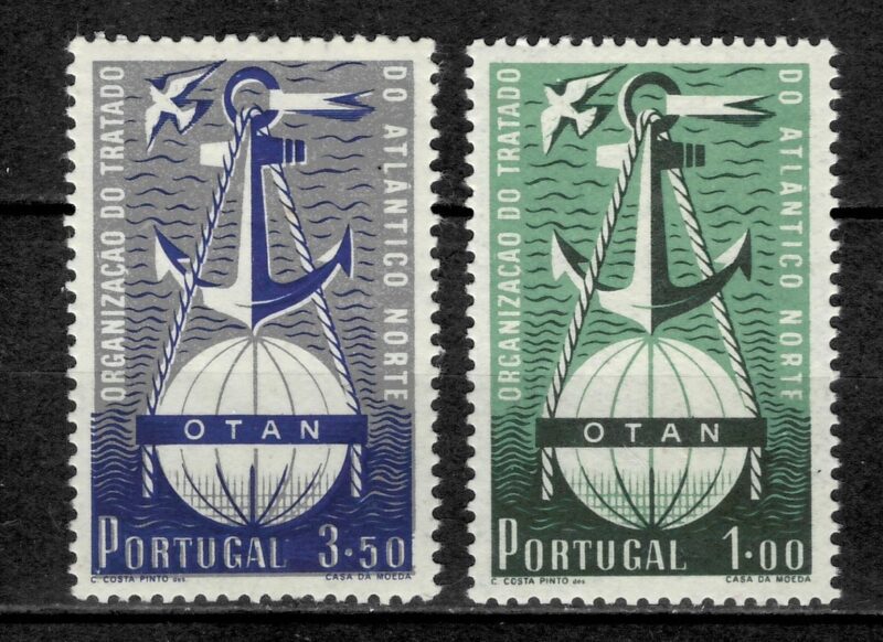 Portugal year 1952 stamps Anniversary of the North Atlantic Pact complete set