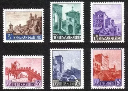 San Marino 1966 stamps - Architecture / City Views full set MNH **