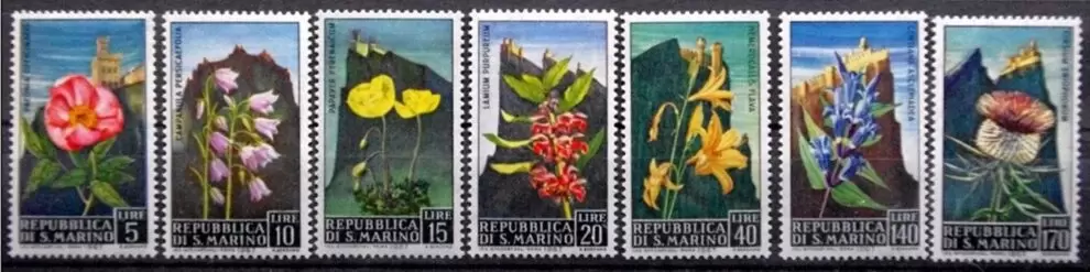 San Marino year 1967 stamps - Flora Flowers complete set