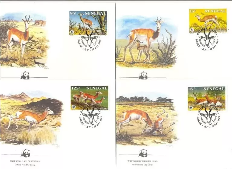 Senegal 1986 WWF Fauna / Gazelle / mammals FDC set