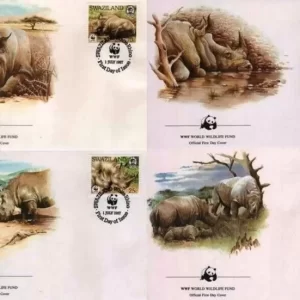 Swaziland 1987 WWF / Mammals – Rhinoceros FDC set