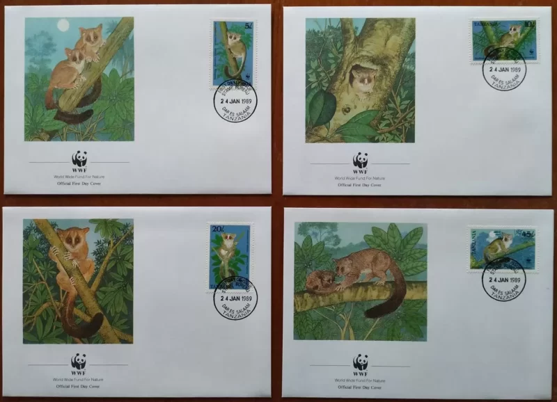 Tanzania 1989 WWF – Fauna Monkeys FDC