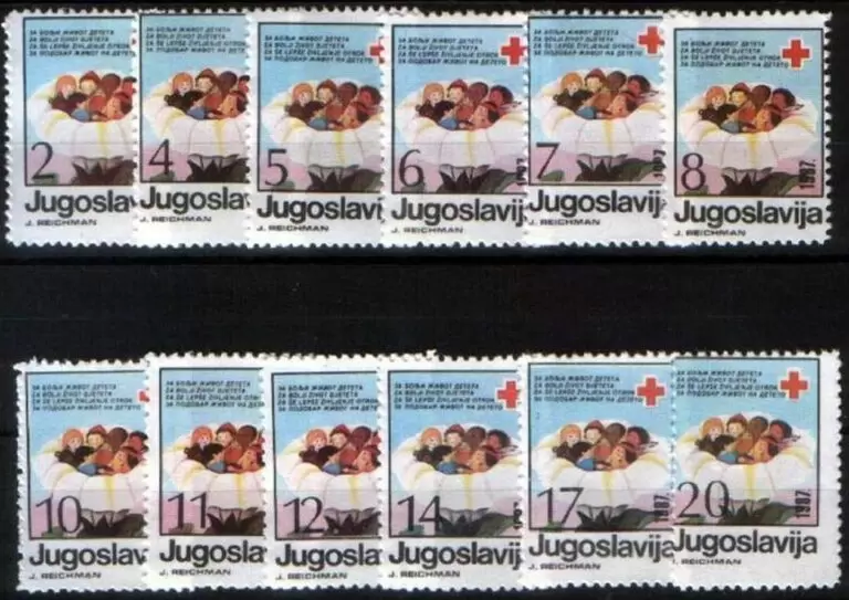 Yugoslavia 1987 Macedonia Red Cross stamps