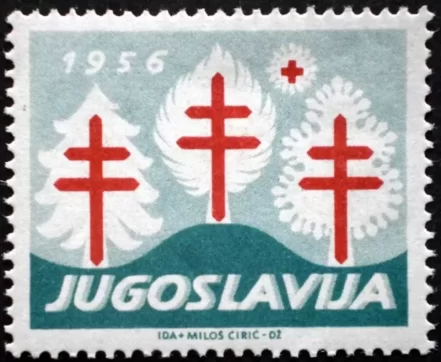 Yugoslavia year 1956 stamp Red Cross / Tuberculosis set