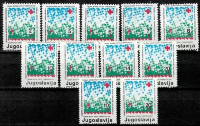 Yugoslavia year 1986 Red Cross / Tuberculosis stamps set