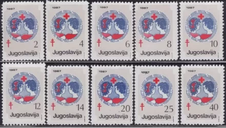 Yugoslavia year 1987 stamps - Macedonia TBC Red Cross full set