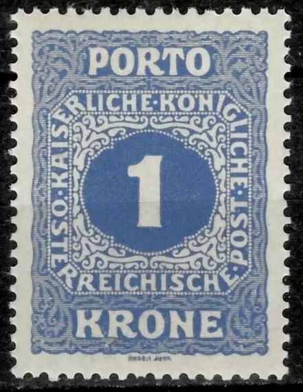 Austria year 1916 1 kr Postage due stamp Porto