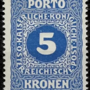 Austria year 1916 5 kr Porto stamp