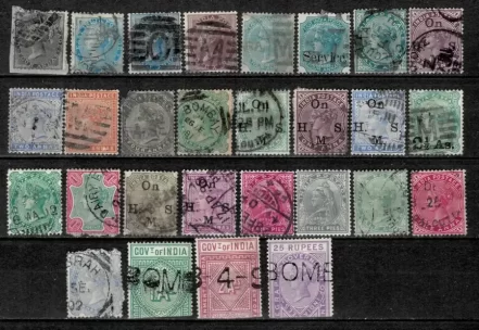 British India year 1866/1937 Collection of used stamps