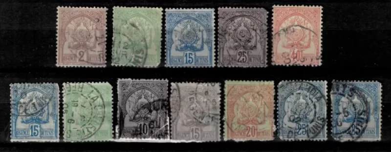 French Tunisia year 1880/1890 Used stamps lot