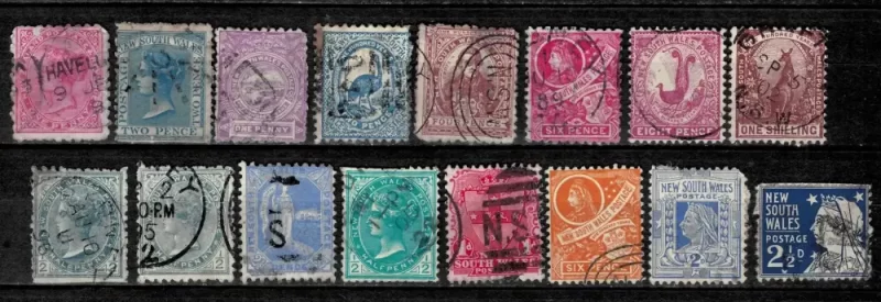 New South Wales year 1862 -1910 stamps