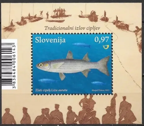 Slovenia postage stamp year 2013 Animals fishes of Slovenia