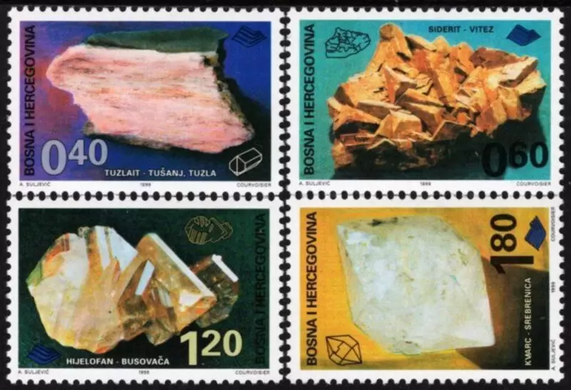 Bosnia year 1999 stamps – Minerals full set