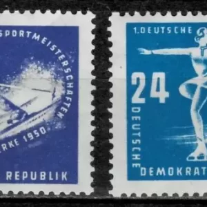 DDR 1950 Winter Sports stamps set MNH