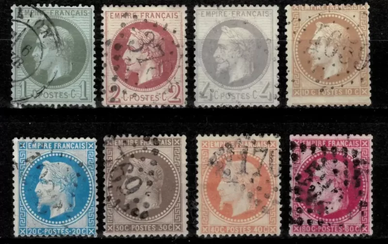 France year 1863/70 stamps - Napoléon III Used set