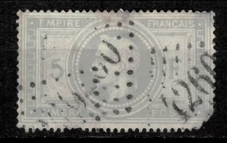 France year 1869 stamp - 5 fr Used SG 132 (CV £1200+)