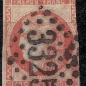 France year 1870 stamp ☀ Ceres 40c / Bordeaux Printing Sc47 Yv 48