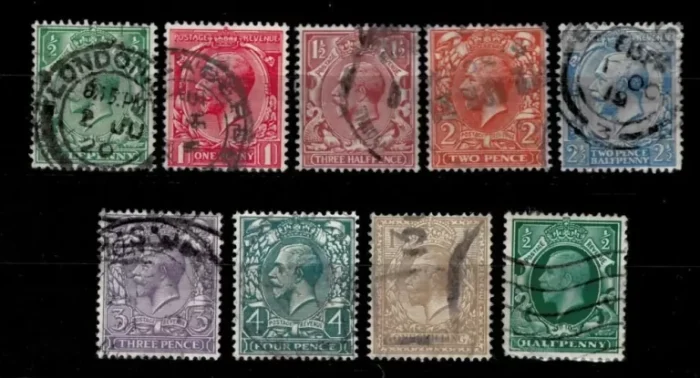 Great Britain 1912/1913 stamps- lot