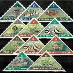 Indonesia Maluku Selatan 1956 Marine Life Fishes stamps