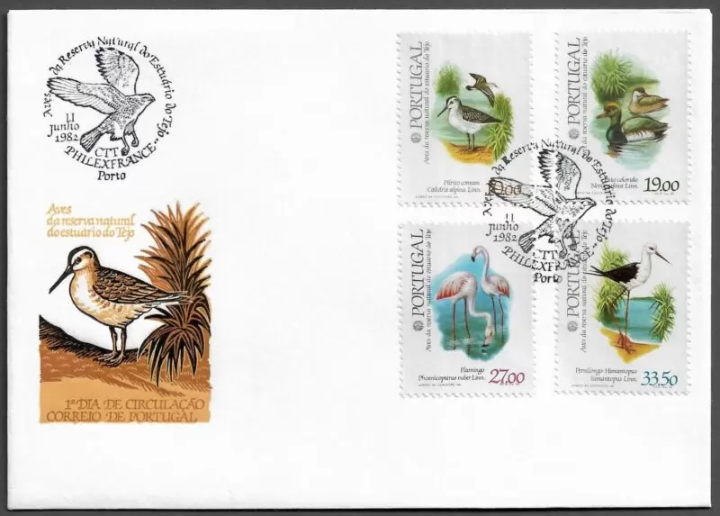 Portugal 1982 FDC Birds Birds of the Tagus Estuary Nature Reserve, Lisbon FDC stamps