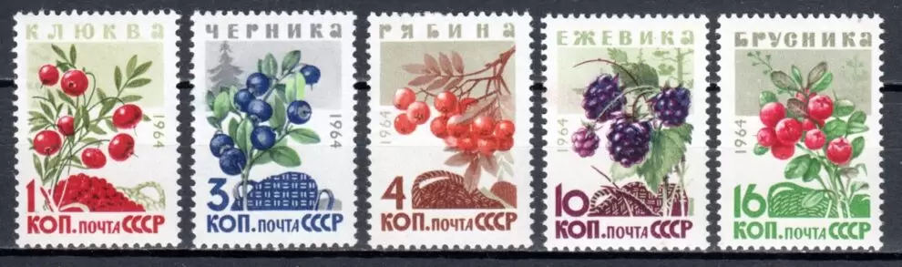 Russia USSR 1964 stamps Flora / Berries MNH postage stamps