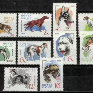 Russia USSR 1965 Fauna Hunting and Service Dogs MNH postage stamps