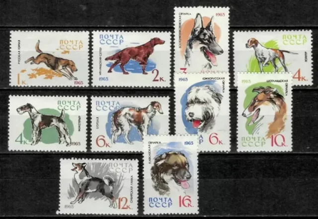 Russia USSR 1965 Fauna Hunting and Service Dogs MNH postage stamps