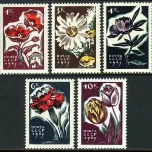 Russia USSR 1965 Flora / Flowers set MNH postage stamps