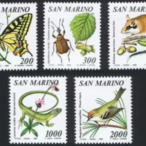 San Marino 1990 WWF Fauna set MNH postage stamps