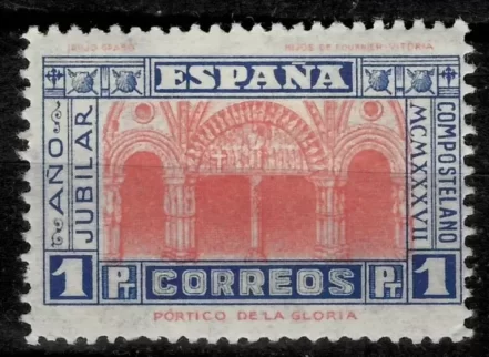 Spain 1937 1p red-orange MH stamp