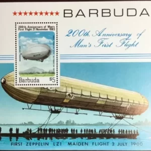 Barbuda 1983 Manned Flight Zeppelin MNH postage stamp