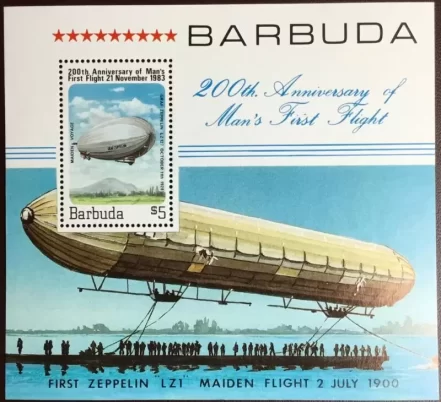 Barbuda 1983 Manned Flight Zeppelin MNH postage stamp