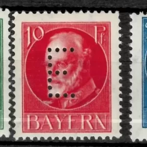 Bavaria Bayern 1914/20 Stamps Perfin E (Eisenbahn) lot MNH