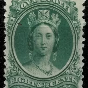 British Nova Scotia year 1860 8½c green MH stamp