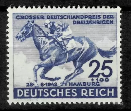 German Reich year 1942 Stamp Horses / Hamburg Derby